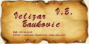 Velizar Bauković vizit kartica